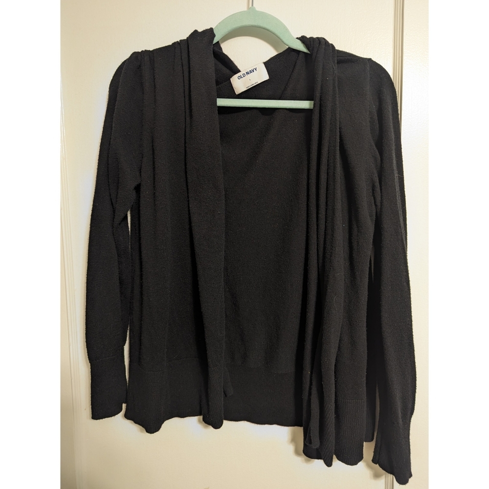 Black Old Navy cardigan, size large